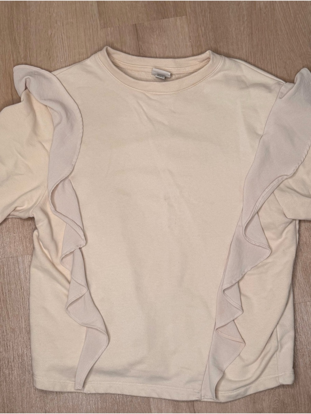 Target Cream Ruffle Long Sleeve Tee